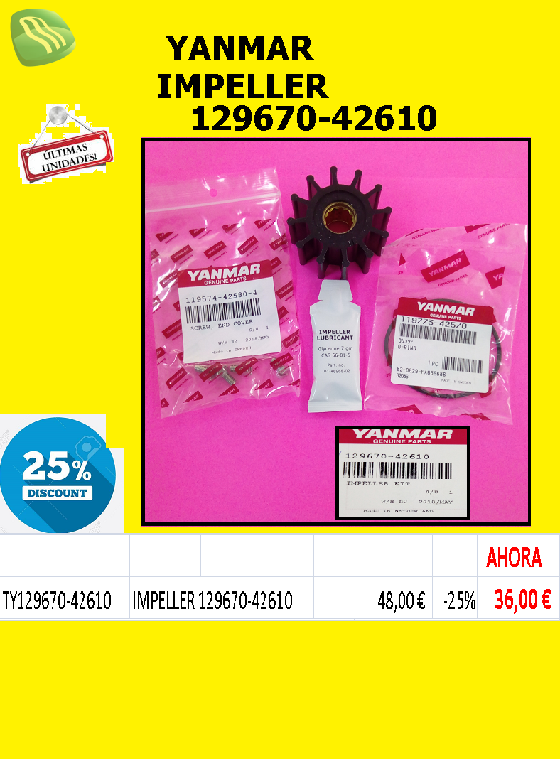 YANMAR -IMPELLER 129670-42610
